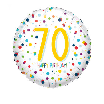 Folieballon 70 confetti happy birthday