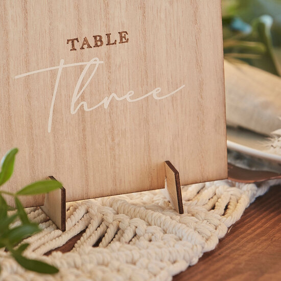 Ginger Ray - Wedding - Tafel nummers houders hout