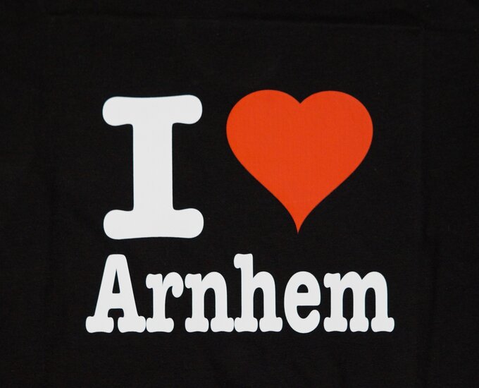 T-shirt zwart I Love Arnhem heren