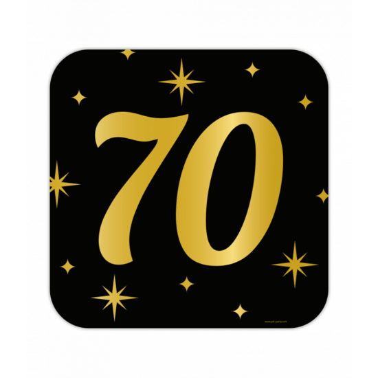 Huldeschild decoratie Classy 70 jaar zwart-goud