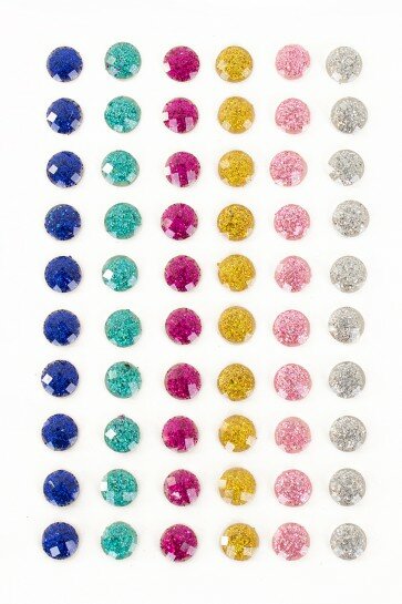 Decoratiestickers rondjes glitter 60 stuks