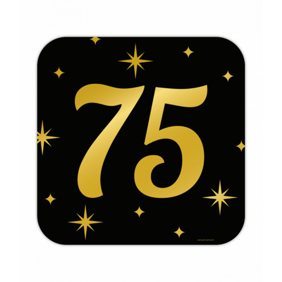 Huldeschild decoratie Classy 75 jaar zwart-goud