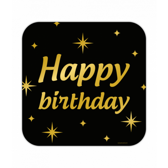 Huldeschild decoratie Classy Happy Birthday zwart-goud