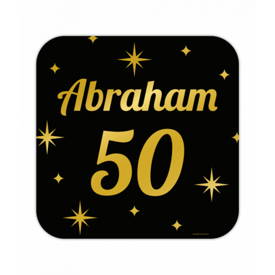 Huldeschild decoratie Classy Abraham 50 zwart-goud