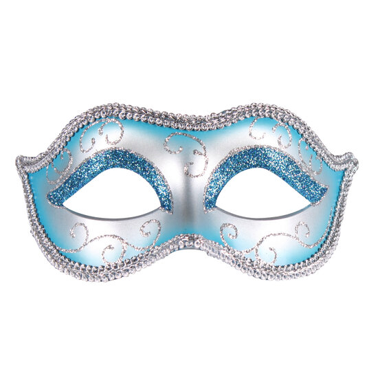 Oogmasker Venice Turquoise-Zilver