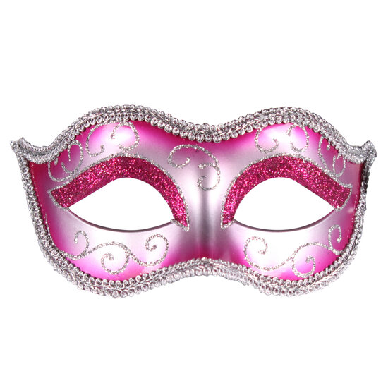 Oogmasker Venice Roze-Zilver