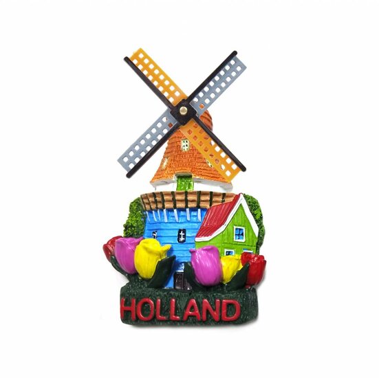 Magneet polystone  molen/tulpen Holland