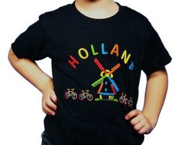 Kinder t-shirt zwart Holland molen
