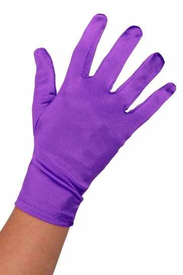 Handschoenen paars satijn
