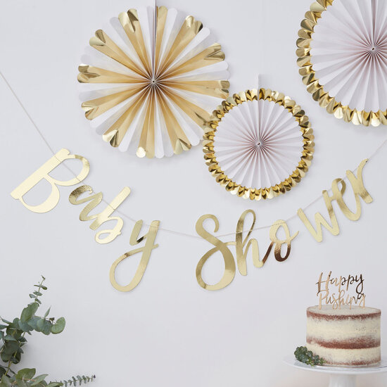  Letterslinger Baby Shower goud