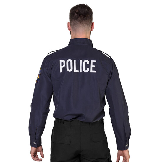 Shirt politie blauw