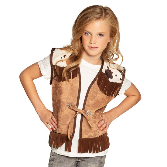 Cowboy vest met koeienprint