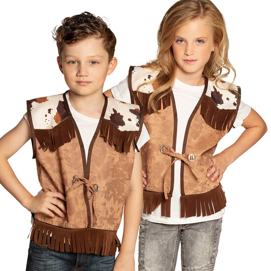 Cowboy vest met koeienprint