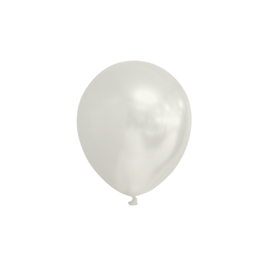 Ballonnen klein metallic wit 100 stuks