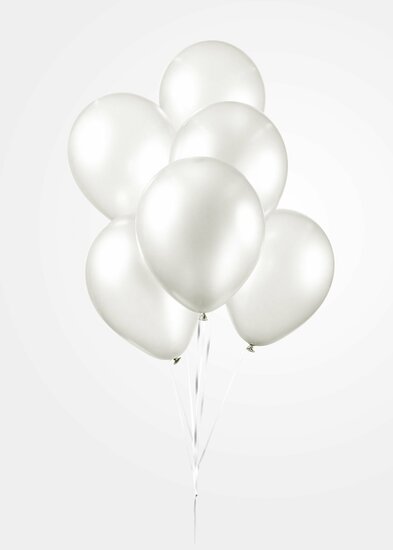 Ballonnen metallic wit 10 stuks