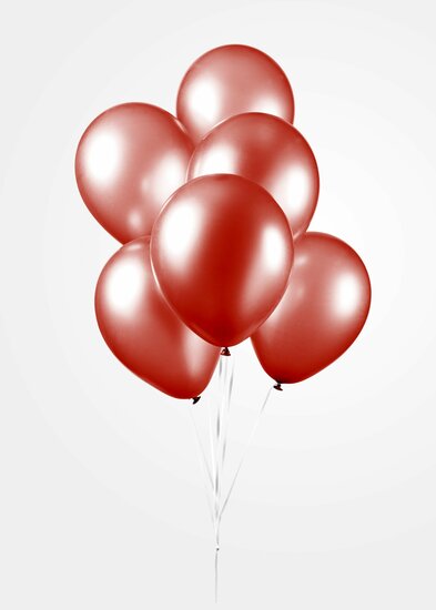 Ballonnen metallic rood 10 stuks