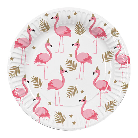 Bordjes hawaii Flamingo goud-wit
