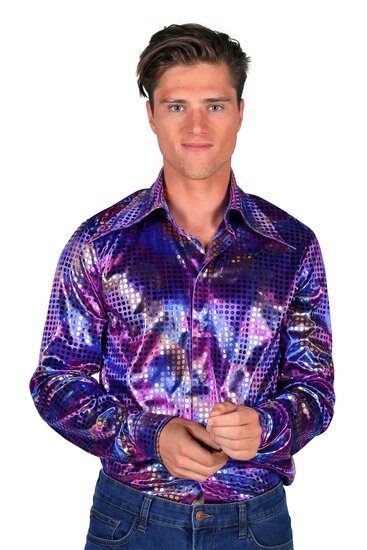 Shirt disco heren paars