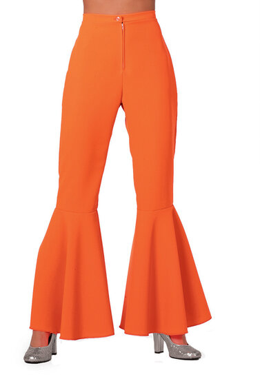 Hippie flared broek oranje dames