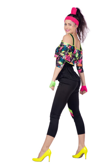 Trainingspak retro Aerobic fitness outfit dames