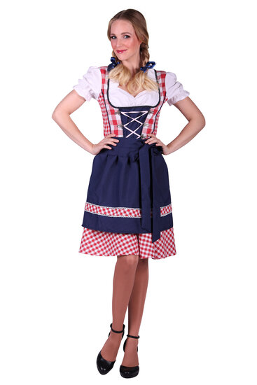 Dirndl jurk Edelweiss rood-wit