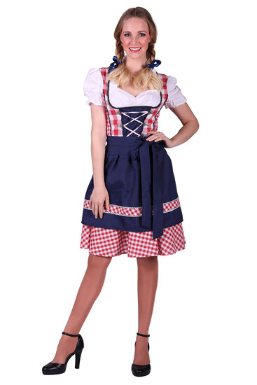 Dirndl jurk Edelweiss rood-wit