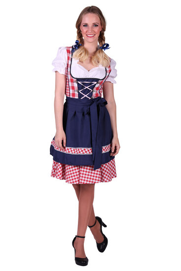 Dirndl jurk Edelweiss rood-wit