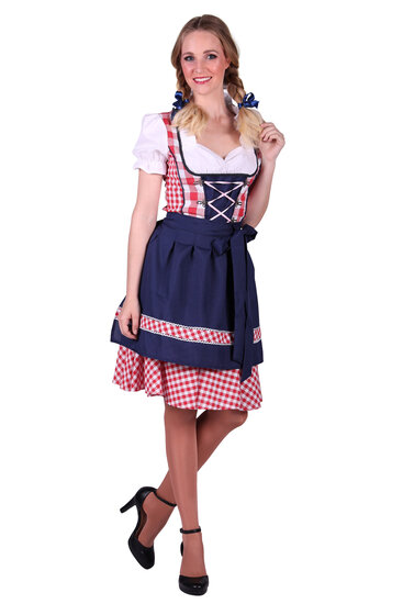 Dirndl jurk Edelweiss rood-wit