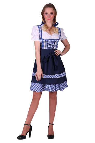 Dirndl jurk Edelweiss blauw-wit