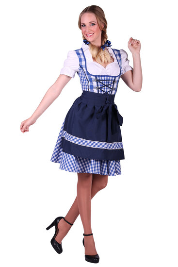 Dirndl jurk Edelweiss blauw-wit