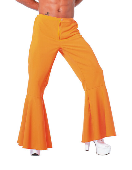 Hippie flared broek oranje heren