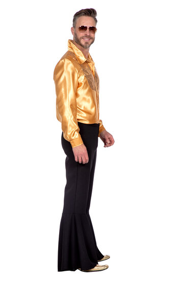 Disco blouse pailletten goud heren