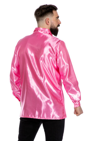 Ruches blouse licht roze satijn