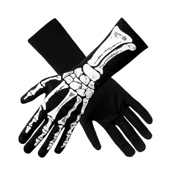 Skelet handschoenen XL zwart