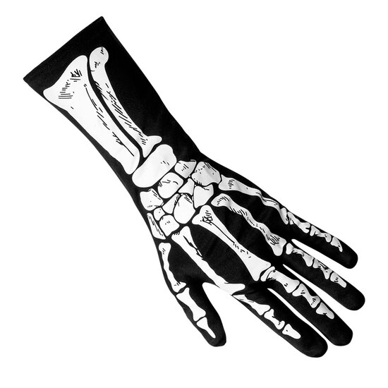 Skelet handschoenen XL zwart