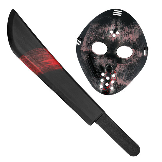 Halloween Killer masker met mes