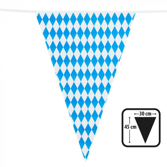 Reuzenvlaggenlijn oktoberfest Beieren blauw-wit