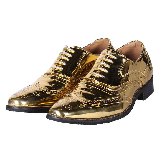 Herenschoenen metallic goud