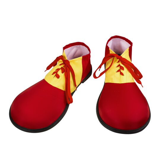 Clownschoenen rubber rood geel