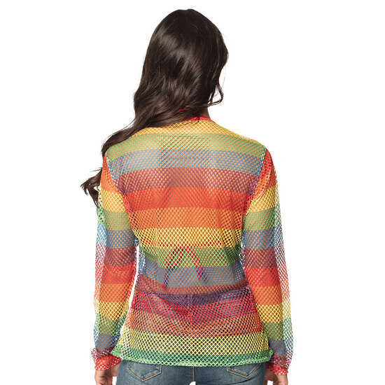 Visnet shirt regenboog