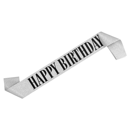 Sjerp Happy Birthday zilver-zwart