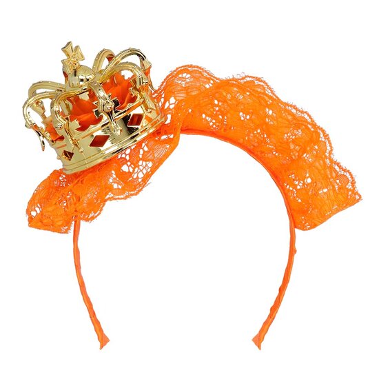 Oranje tiara Koningin met kroontje