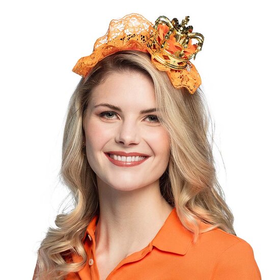 Oranje tiara Koningin met kroontje