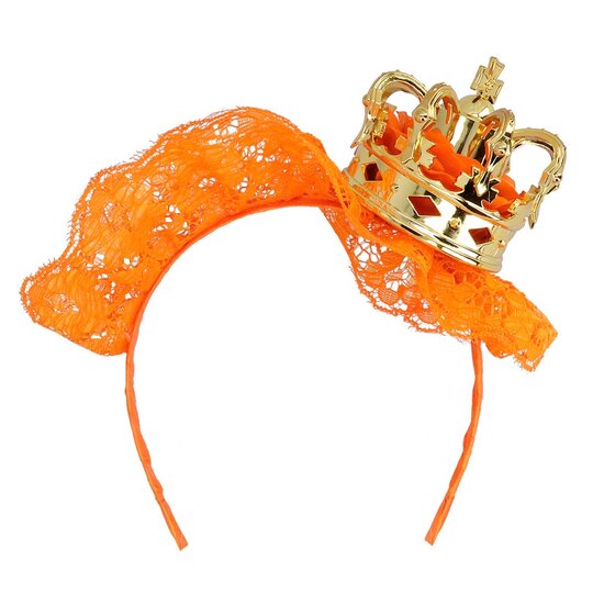 Oranje tiara Koningin met kroontje