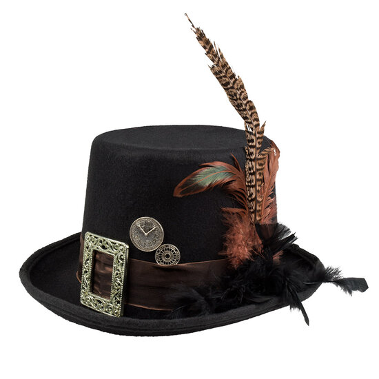 Steampunk hoed plumepunk