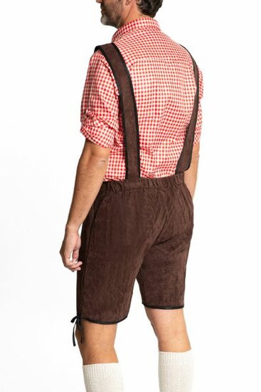 Lederhosen Johann donkerbruin kort imitatie su&egrave;de