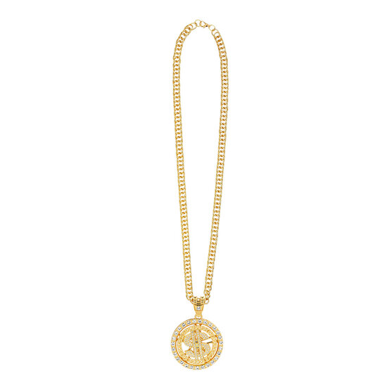 Gouden ketting dollar met diamanten