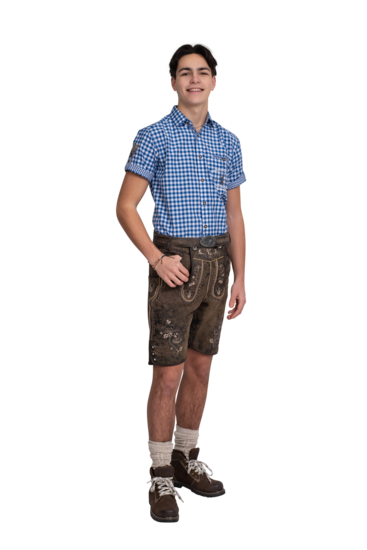 Lederhosen kort model antiek look bruin