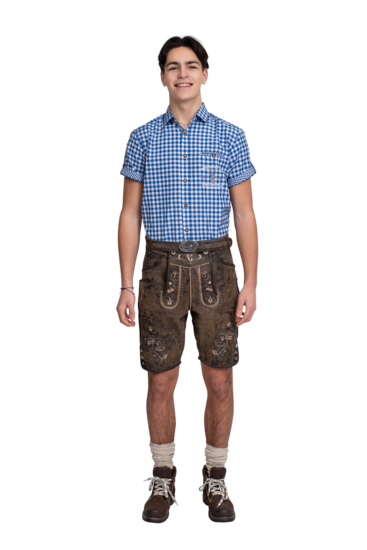 Lederhosen kort model antiek look bruin