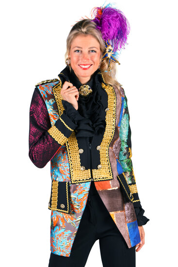 Dames carnavalsjas patchwork slipjas model Napoleon